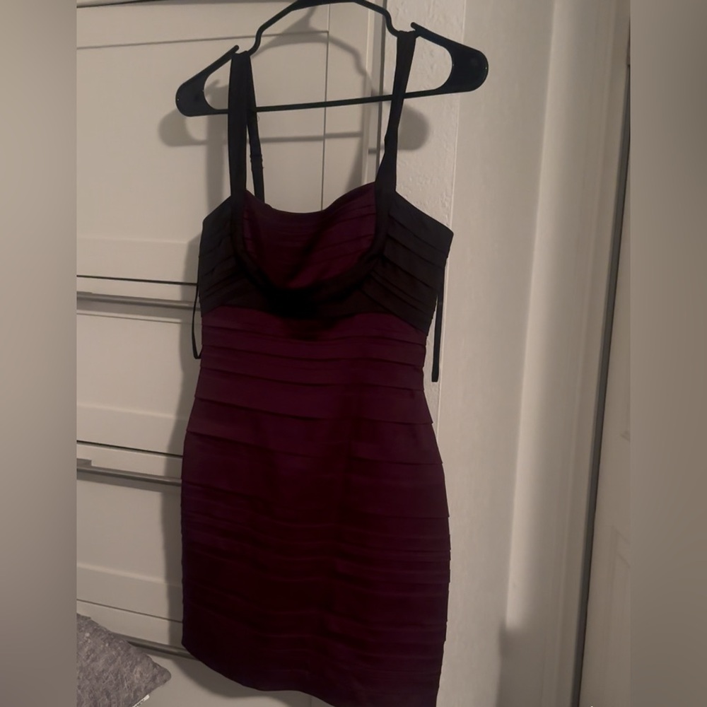 BCBGMaxAzria Purple and Black Dress